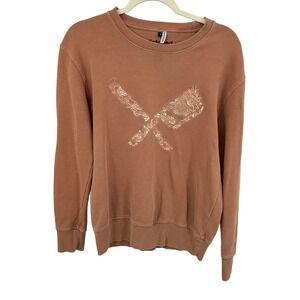 Distorted People Sweatshirt‎ Mens S Terracotta Butcher Blade Graphic Crewneck